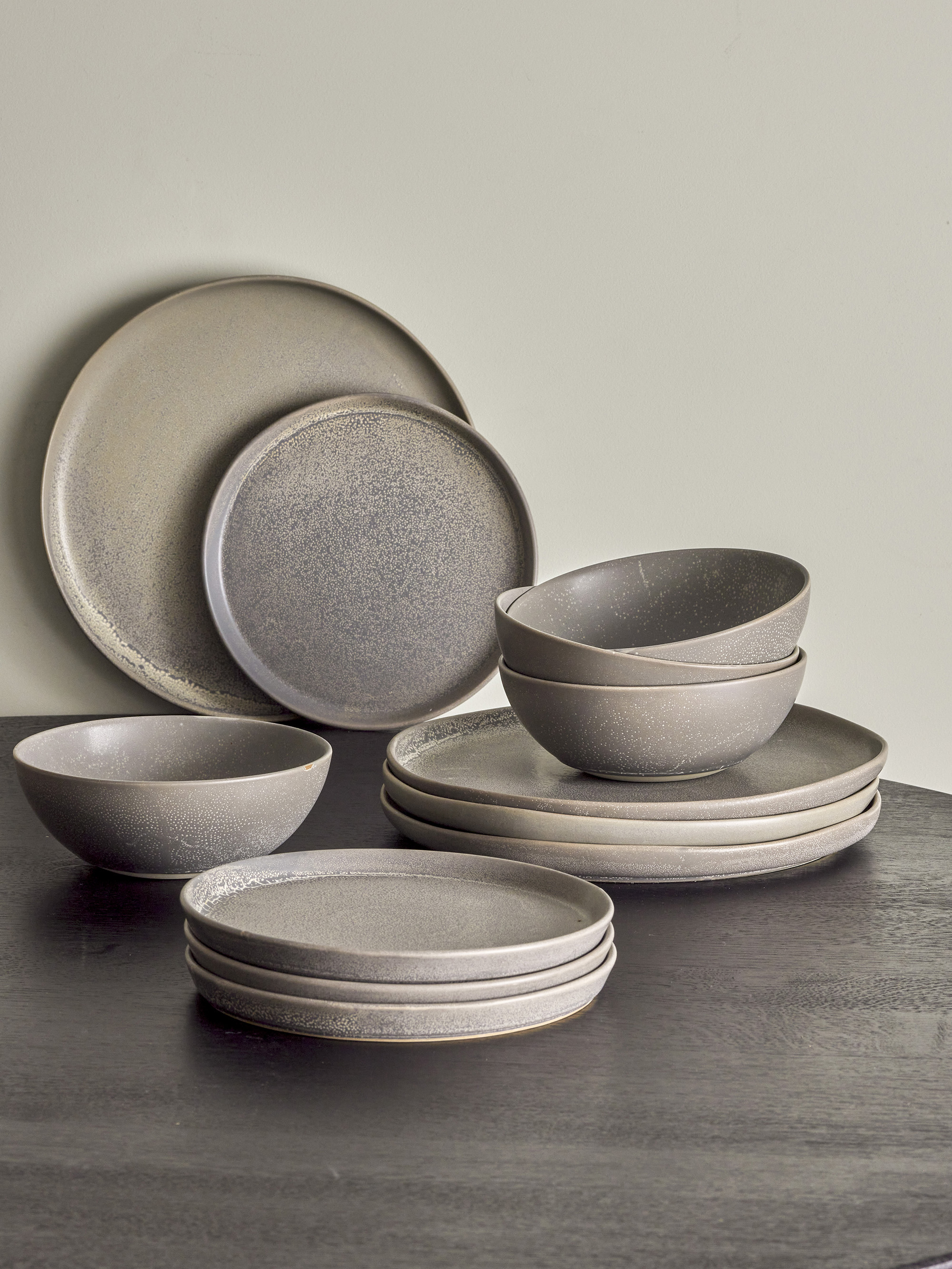 Taupe Dinnerware Set, Grey, Stoneware
