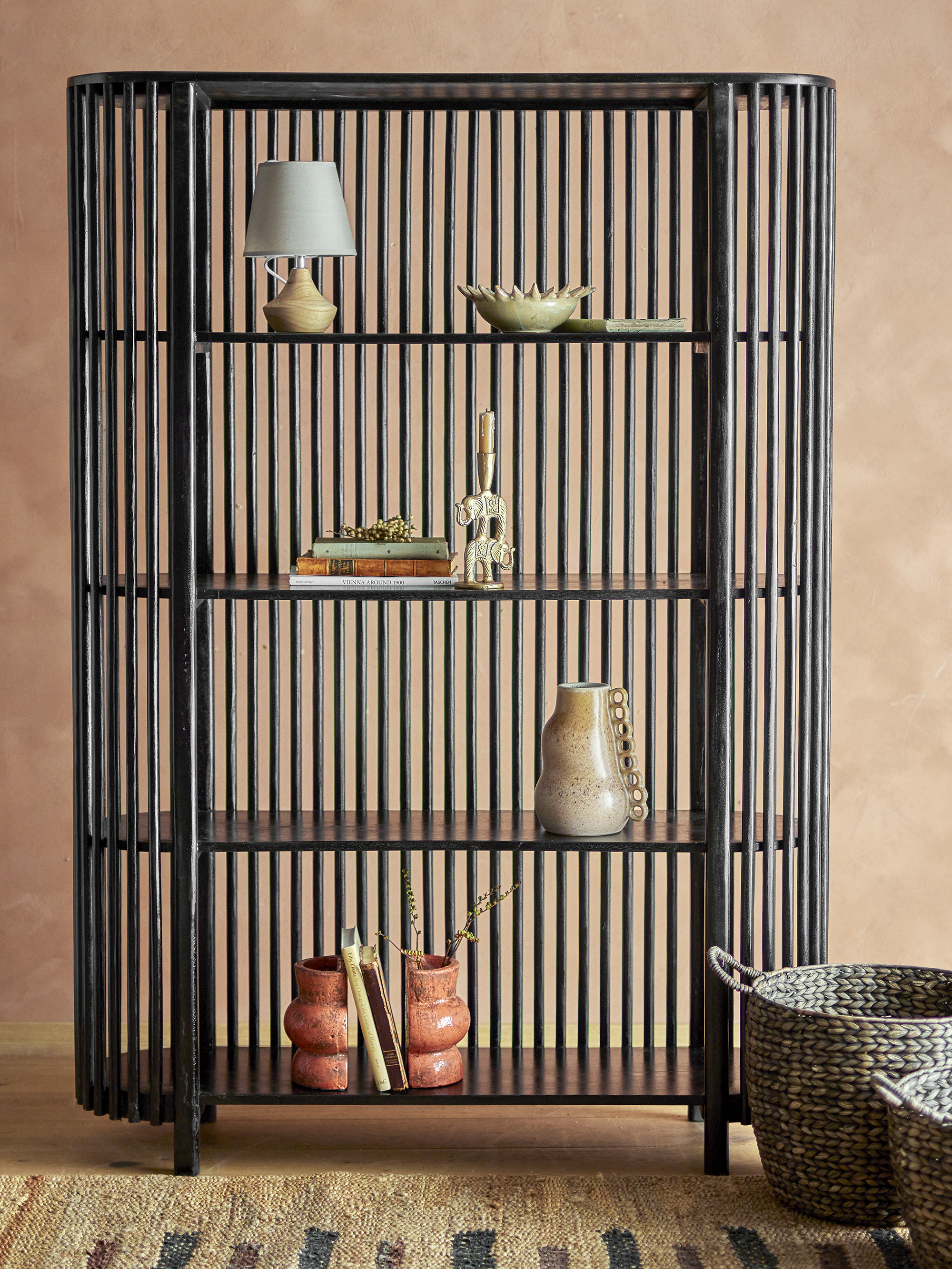 Black deals rattan bookshelf