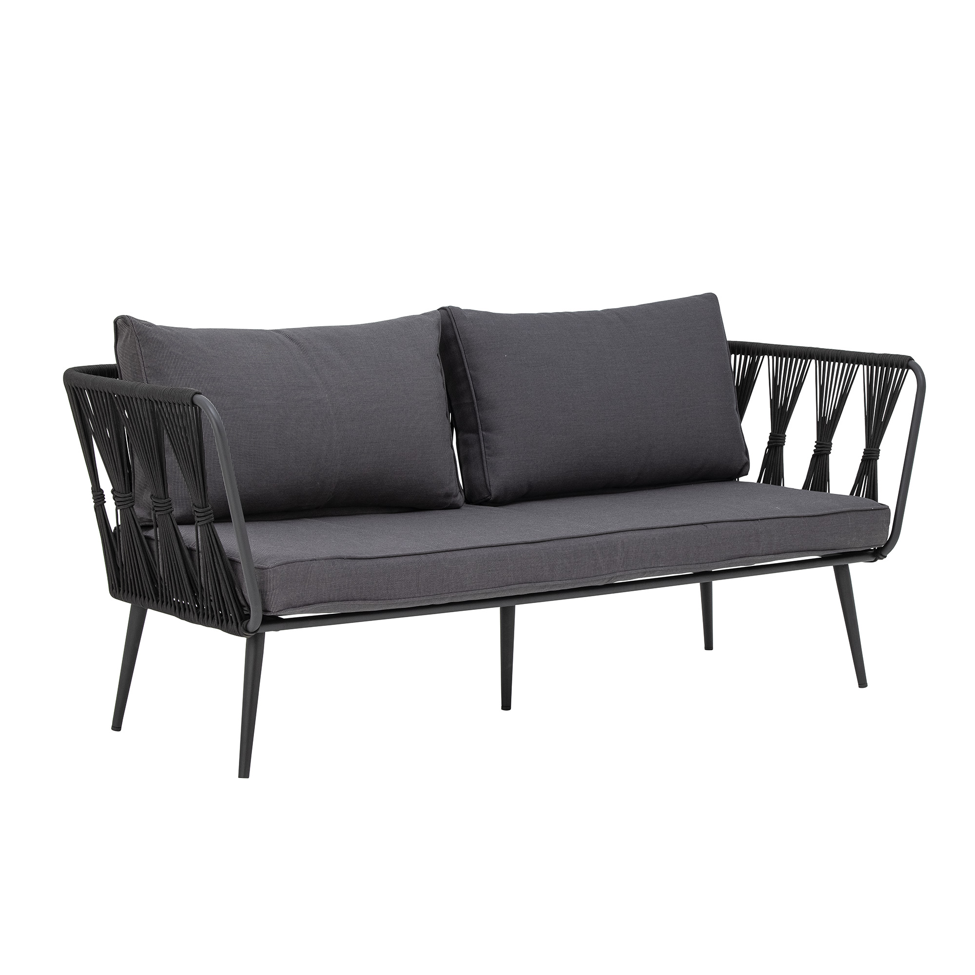 Black metal store patio sofa